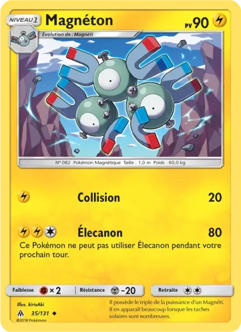 Carte Pokémon Magnéton 035/131, extension Lumière Interdite