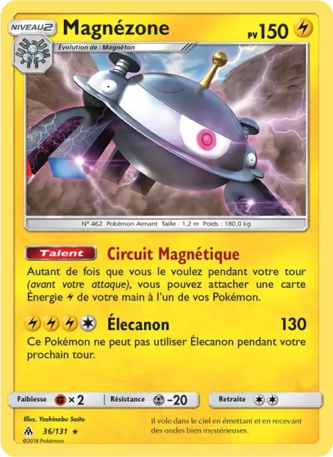 Carte Pokémon Magnézone 036/131, extension Lumière Interdite