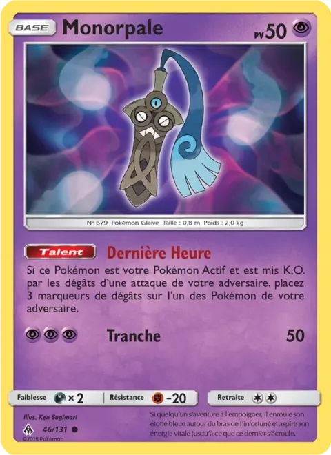 Carte Pokémon Monorpale 046/131, extension Lumière Interdite
