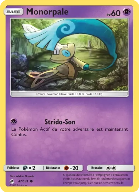 Carte Pokémon Monorpale 047/131, extension Lumière Interdite