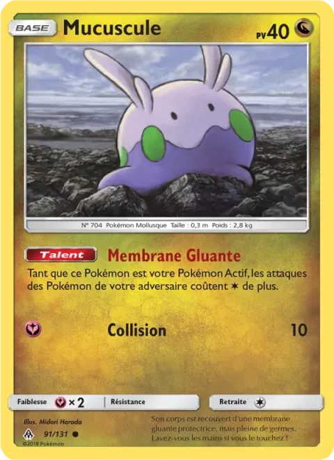 Carte Pokémon Mucuscule 091/131, extension Lumière Interdite