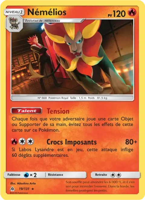 Carte Pokémon Némélios 019/131, extension Lumière Interdite