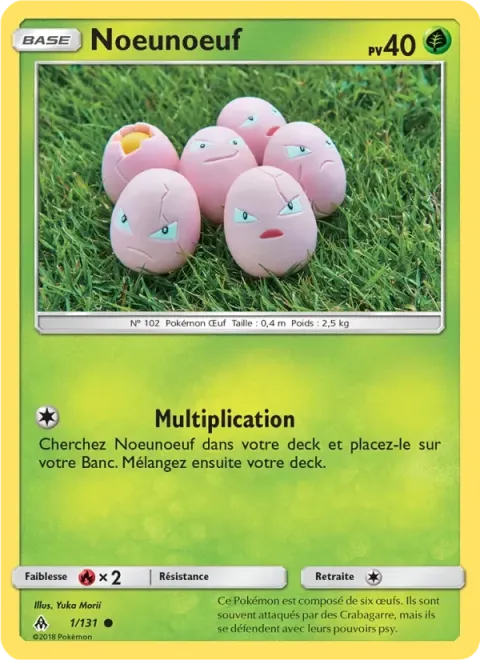 Carte Pokémon Noeunoeuf 001/131, extension Lumière Interdite