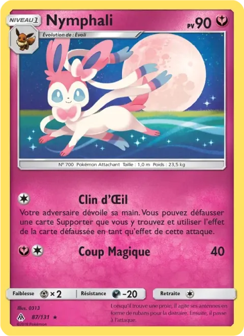 Carte Pokémon Nymphali 087/131, extension Lumière Interdite