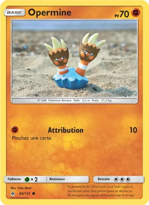 Carte Pokémon Opermine 066/131, extension Lumière Interdite