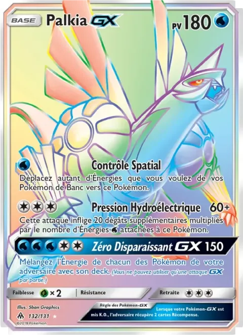 Carte Pokémon Palkia GX 132/131, extension Lumière Interdite