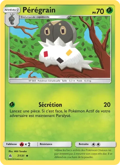Carte Pokémon Pérégrain 007/131, extension Lumière Interdite