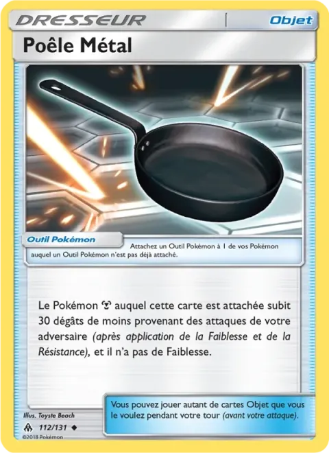 Carte Pokémon Poêle Métal 112/131, extension Lumière Interdite