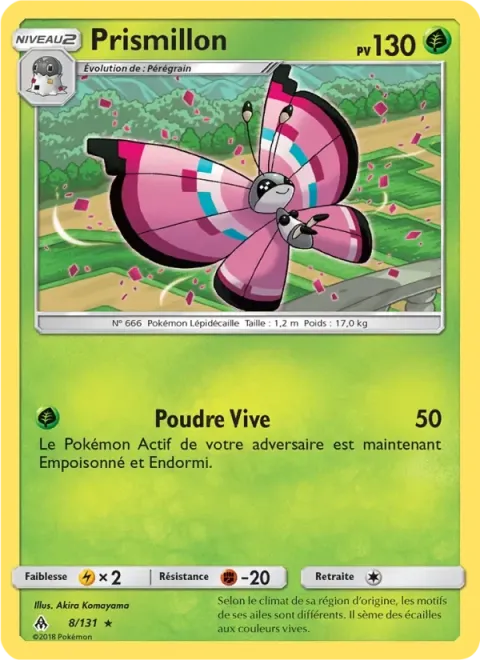 Carte Pokémon Prismillon 008/131, extension Lumière Interdite