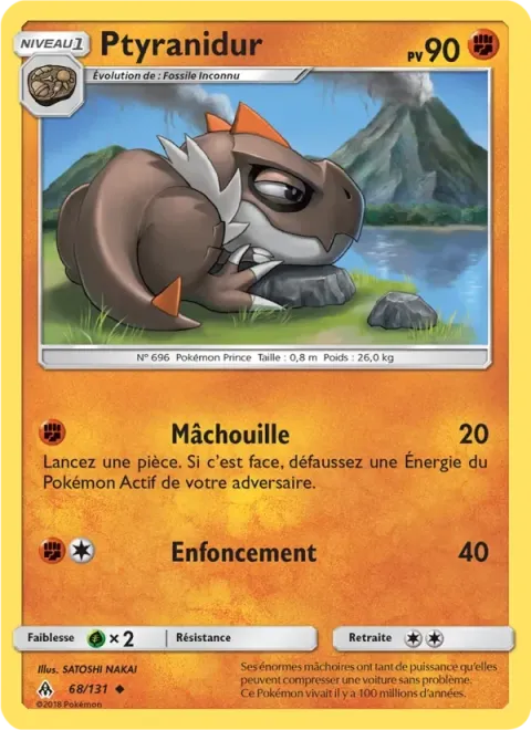 Carte Pokémon Ptyranidur 068/131, extension Lumière Interdite