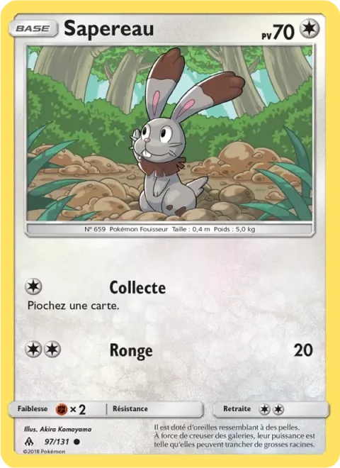 Carte Pokémon Sapereau 097/131, extension Lumière Interdite
