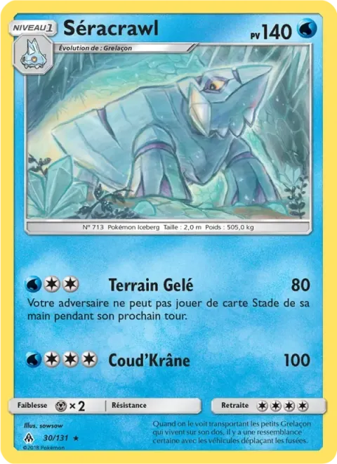Carte Pokémon Séracrawl 030/131, extension Lumière Interdite