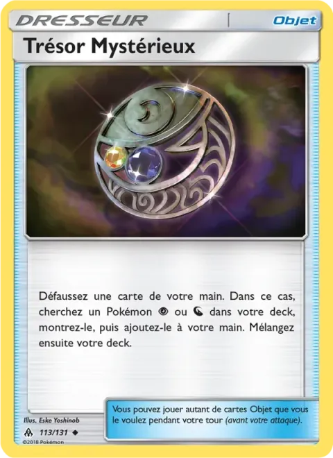 Carte Pokémon Trésor Mystérieux 113/131, extension Lumière Interdite