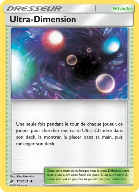 Carte Pokémon Ultra-Dimension 115/131, extension Lumière Interdite