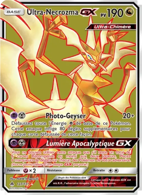 Carte Pokémon Ultra-Necrozma GX 127/131, extension Lumière Interdite