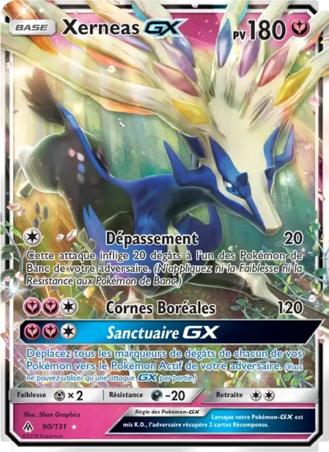 Carte Pokémon Xerneas GX 090/131, extension Lumière Interdite