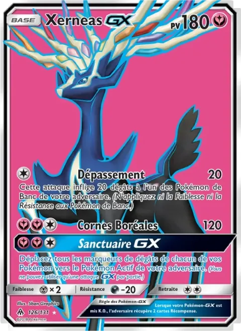 Carte Pokémon Xerneas GX 126/131, extension Lumière Interdite