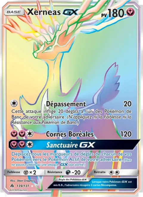Carte Pokémon Xerneas GX 139/131, extension Lumière Interdite