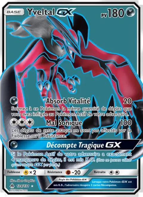 Carte Pokémon Yveltal GX 124/131, extension Lumière Interdite