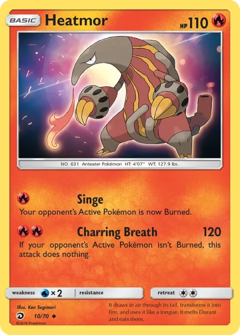 Carte Pokémon Aflamanoir 010/070, extension Majesté Des Dragons