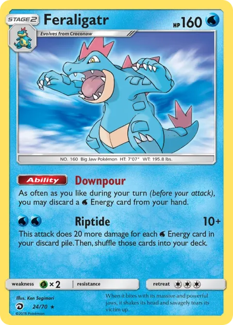 Carte Pokémon Aligatueur 024/070, extension Majesté Des Dragons