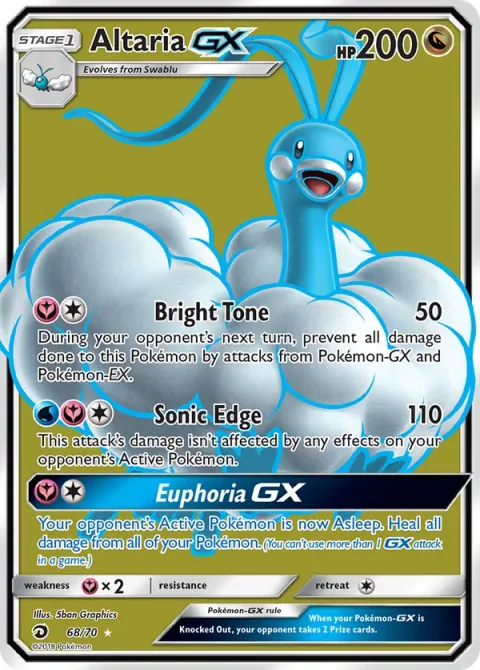 Carte Pokémon Altaria GX 068/070, extension Majesté Des Dragons