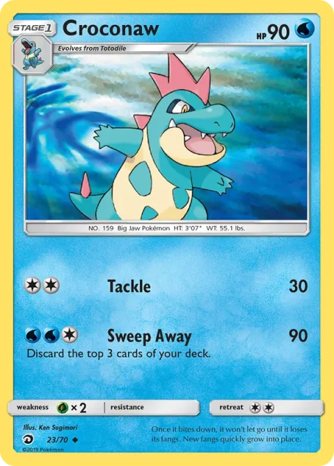 Carte Pokémon Crocrodil 023/070, extension Majesté Des Dragons
