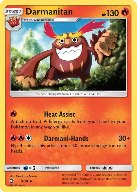 Carte Pokémon Darumacho 009/070, extension Majesté Des Dragons