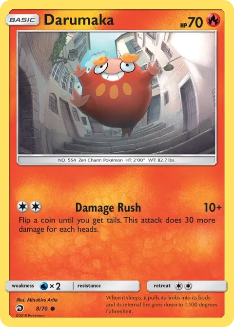 Carte Pokémon Darumarond 008/070, extension Majesté Des Dragons
