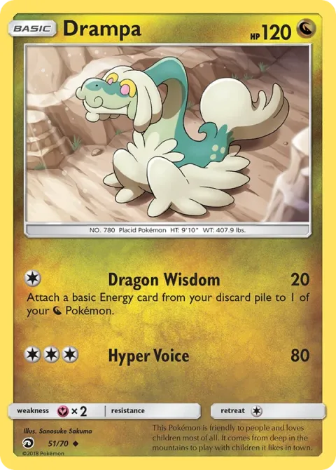 Carte Pokémon Draïeul 051/070, extension Majesté Des Dragons