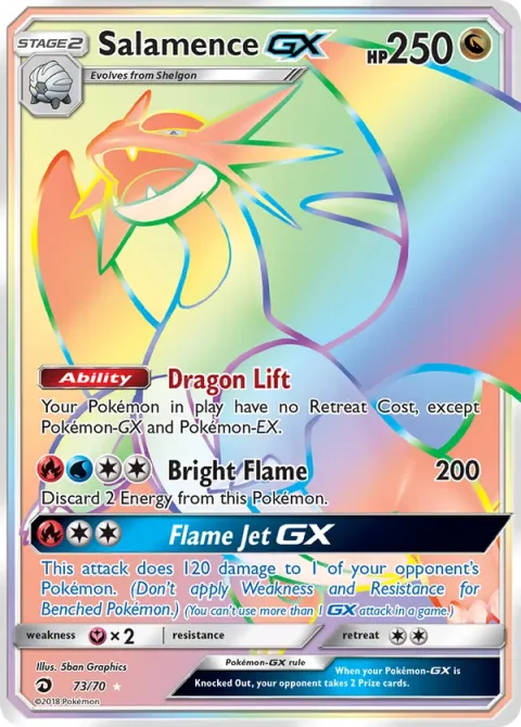 Carte Pokémon Drattak GX 073/070, extension Majesté Des Dragons