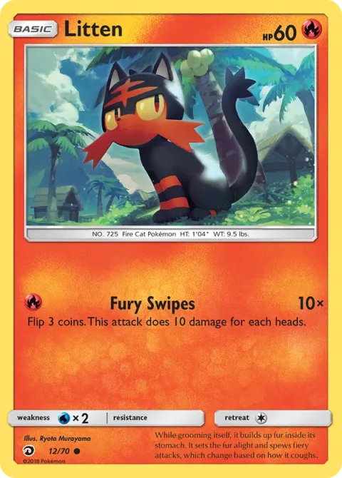 Carte Pokémon Flamiaou 012/070, extension Majesté Des Dragons