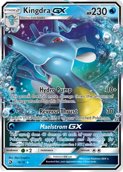 Carte Pokémon Hyporoi GX 018/070, extension Majesté Des Dragons