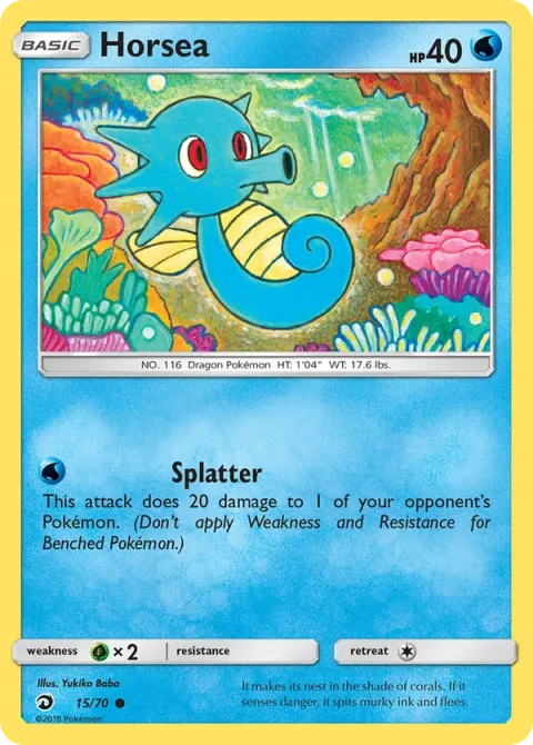 Carte Pokémon Hypotrempe 015/070, extension Majesté Des Dragons