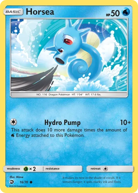 Carte Pokémon Hypotrempe 016/070, extension Majesté Des Dragons