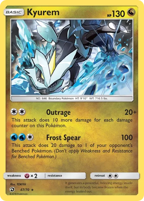 Carte Pokémon Kyurem 047/070, extension Majesté Des Dragons