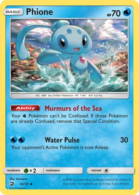 Carte Pokémon Phione 030/070, extension Majesté Des Dragons