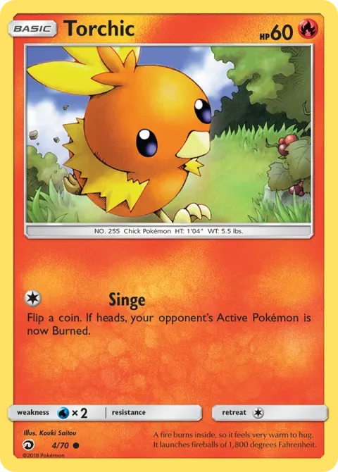 Carte Pokémon Poussifeu 004/070, extension Majesté Des Dragons
