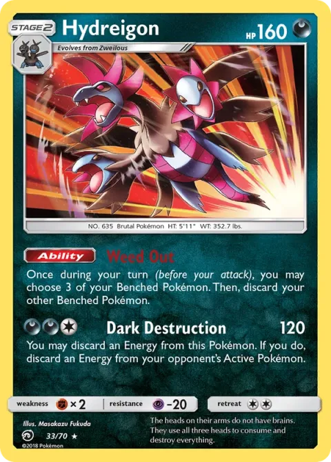 Carte Pokémon Trioxhydre 033/070, extension Majesté Des Dragons