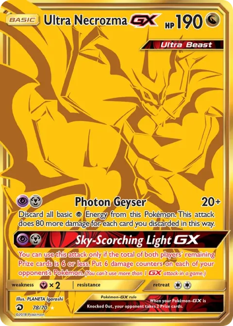 Carte Pokémon Ultra-Necrozma GX 078/070, extension Majesté Des Dragons