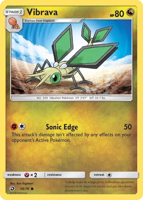 Carte Pokémon Vibraninf 038/070, extension Majesté Des Dragons