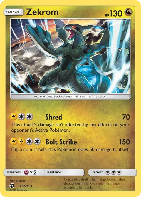 Carte Pokémon Zekrom 046/070, extension Majesté Des Dragons