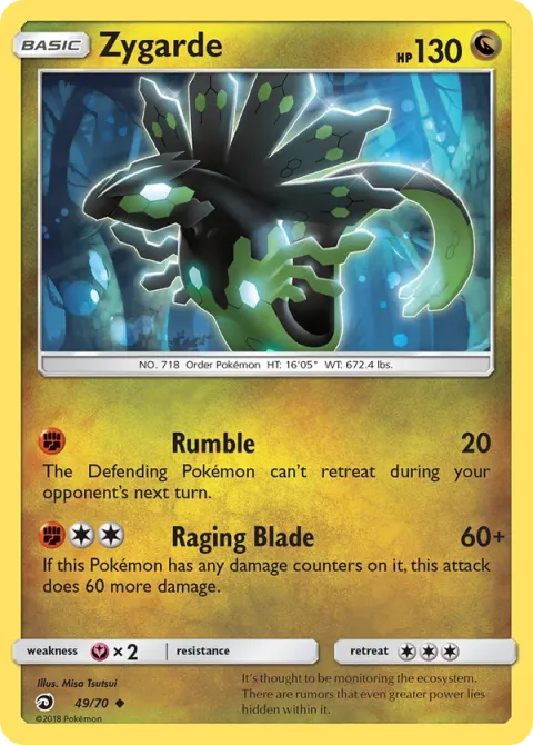 Carte Pokémon Zygarde 049/070, extension Majesté Des Dragons