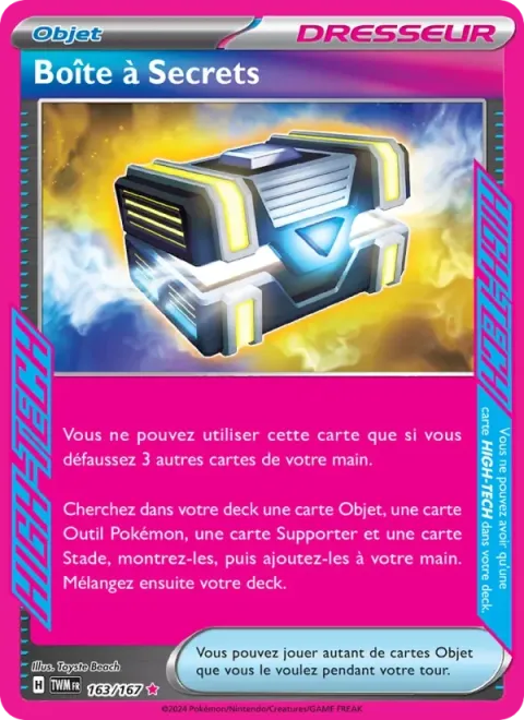 Carte Pokémon Boîte à Secrets 163/167, extension Mascarade Crépusculaire