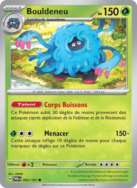 Carte Pokémon Bouldeneu 002/167, extension Mascarade Crépusculaire