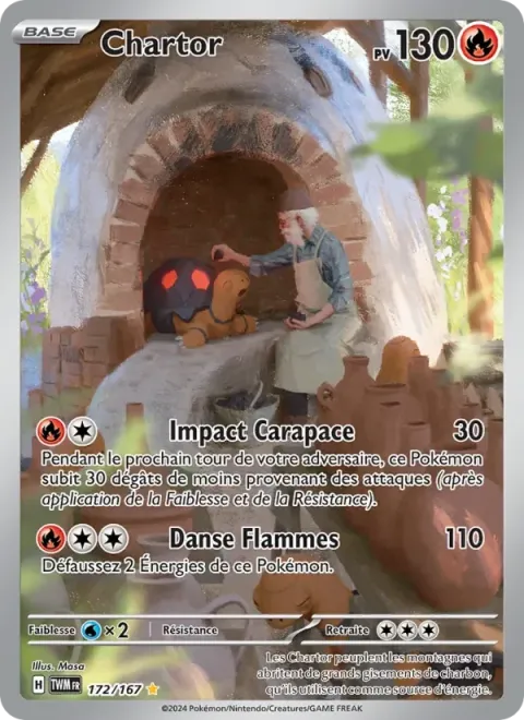 Carte Pokémon Chartor 172/167, extension Mascarade Crépusculaire