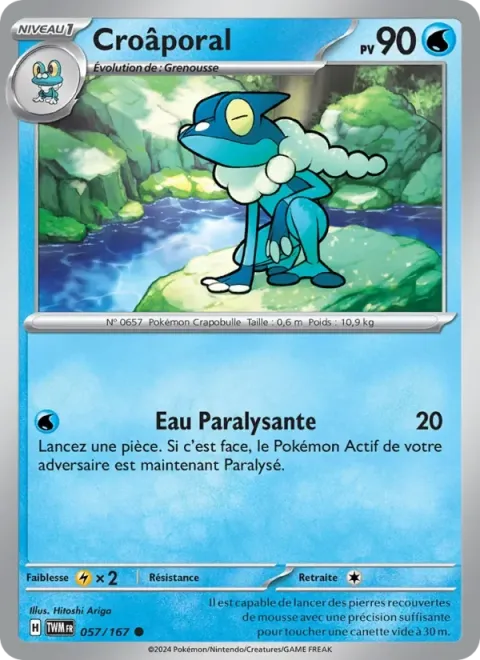 Carte Pokémon Croâporal 057/167, extension Mascarade Crépusculaire