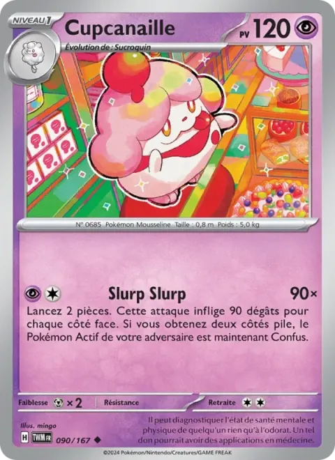 Carte Pokémon Cupcanaille 090/167, extension Mascarade Crépusculaire