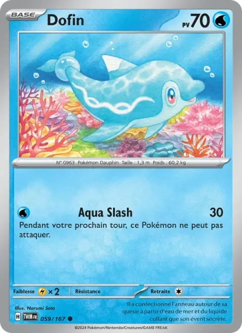 Carte Pokémon Dofin 059/167, extension Mascarade Crépusculaire