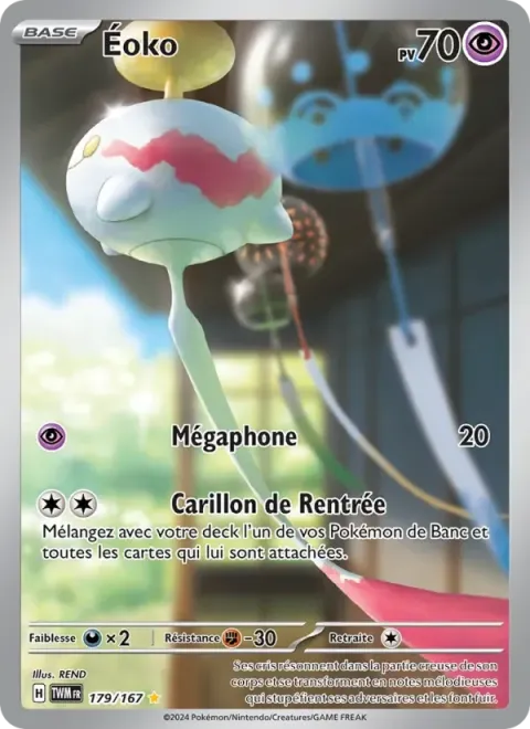 Carte Pokémon Éoko 179/167, extension Mascarade Crépusculaire